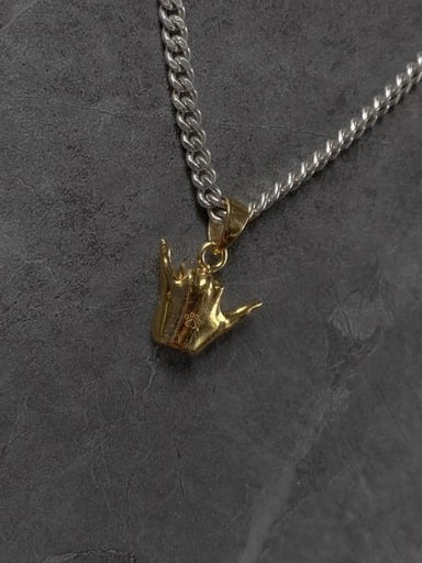Gold-plated Shaka pendant hand gesture charm in 925 sterling silver – surf culture necklace by Snow Cat Jewelry